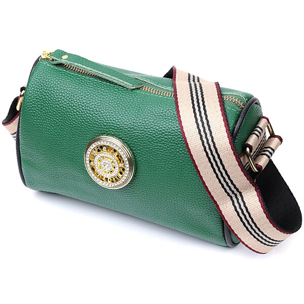 Зеленая сумка сумочка через плечо стильная кожаная крос-боди 722263