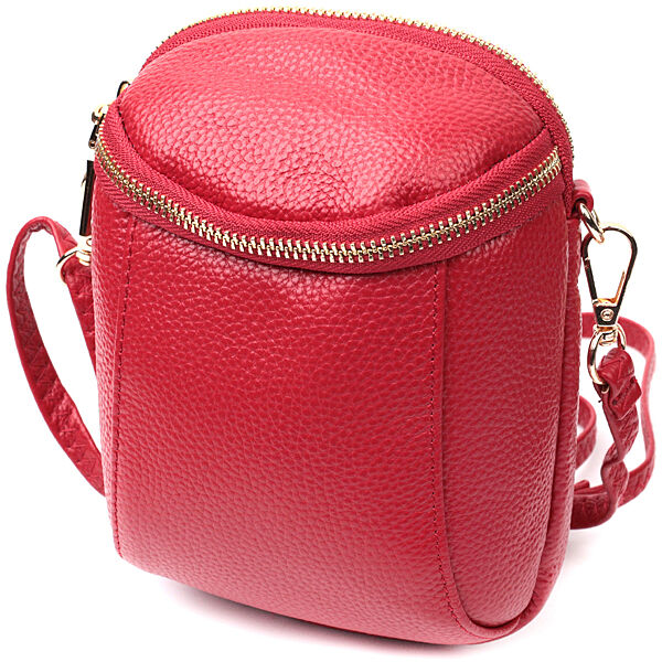 Сумка сумочка через плечо красная кроссбоди стильная натуральная кожа 722340