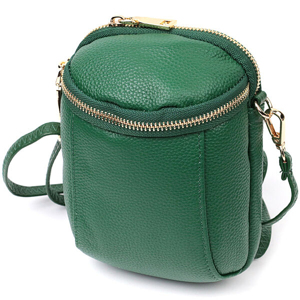 Сумка сумочка через плечо зеленая кроссбоди стильная натуральная кожа 722341