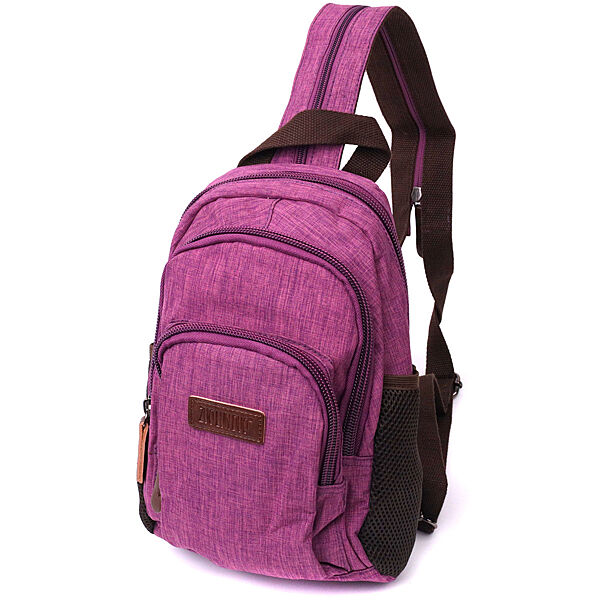 Рюкзак слінг фіолетовий одна шлейка компактний маленький 722147