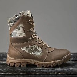 Берці берци на блискавці піксель весна літо демісезон коричневі шкіра ткани