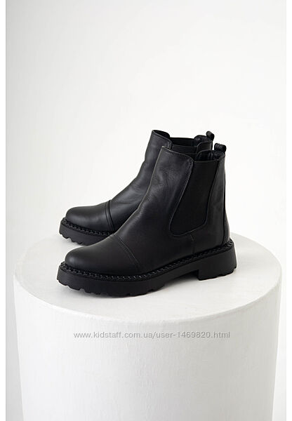 Ботинки челси кожа натуральная демисезон черные v7-1018-11