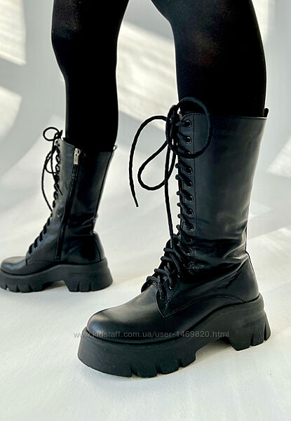 Ботинки женские высокие молодежные стильные кожа натуральная v7-ast-70