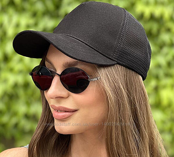 Женская летняя кепка бейсболка черный с сеткой 