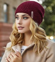 Шапка женская теплая Осирия бордовый