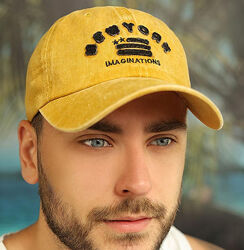 Мужская летняя кепка бейсболка горчичный