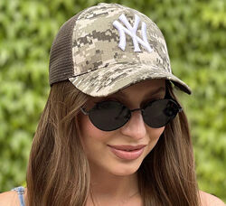 Женская летняя кепка бейсболка камуфляж с сеткой