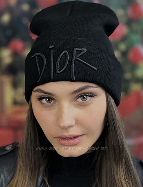 Шапка вязаная женская демисезонная черный