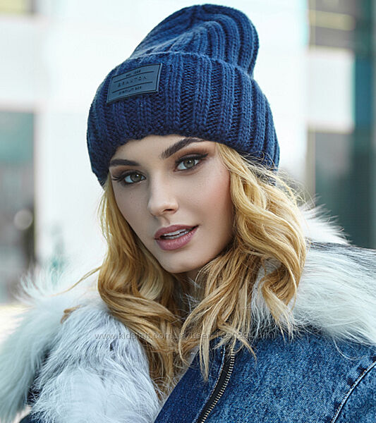Шапка вязаная женская джинсовый Онтарио