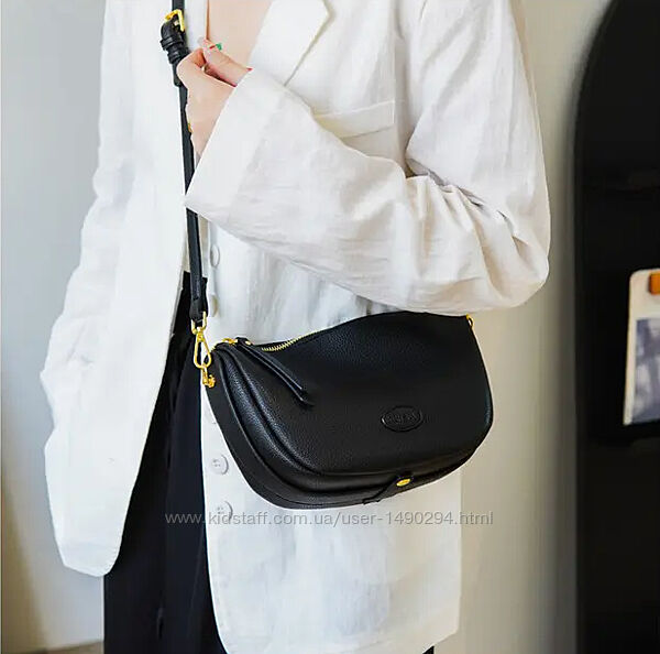 Сумка женская маленькая черная из эко-кожи