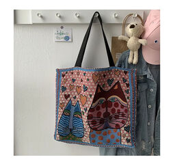 Сумка шоппер женская тканевая