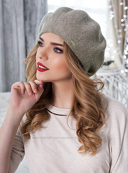 Берет вязаный женский Вива темный кофе
