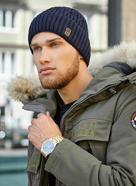 Мужская вязаная бини шапка джинсовый Тарантино