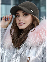 Женская теплая бейсболка коричневый Ребекка 