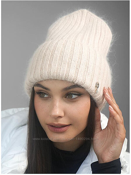 Шапка вязаная женская кремовый Витория