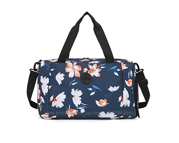Сумка женская спортивная с отделением для обуви синяя