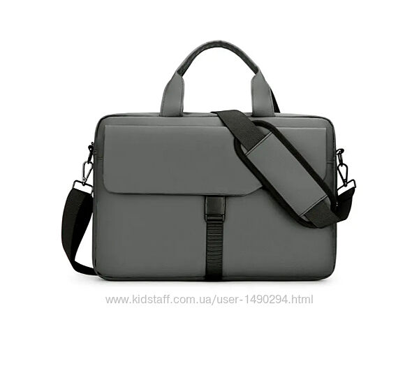 Сумка для ноутбука серая 15-16 дюймов с плечевым ремнем