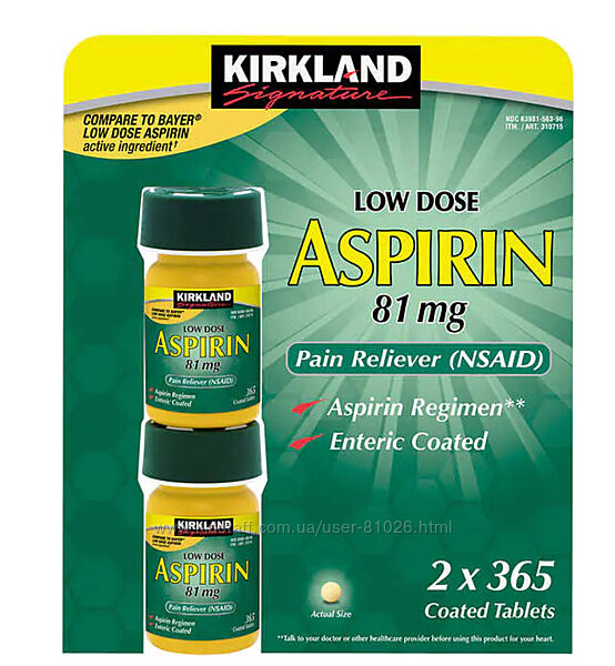 Kirkland США aspirin 81mg 730t
