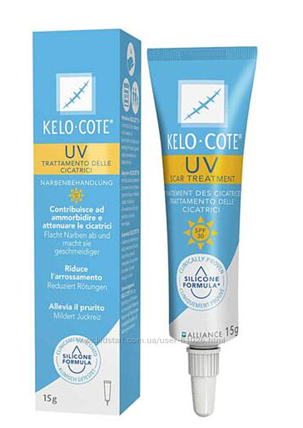 Kelo-Cote UV 15г  SPF30 Кело-кіт США силіконовий гель від рубців