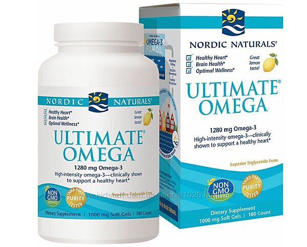 Nordic Naturals Ultimate Omega,1280мг, 120 м&acuteяких гелевих капсул