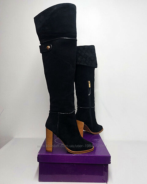 Суперціна. SASHA FABIANI Стильні зимові чоботи. Нат. замша. Р. 35, 38