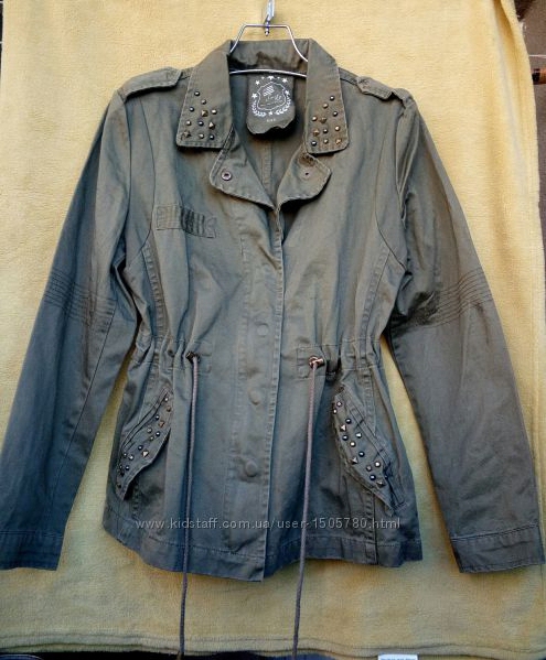  Куртка хлопковая ветровка жакет пиджак в стиле милитари цвета хаки