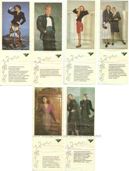 Выкройки модной одежды в наборе 1980-х г. и