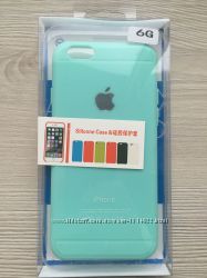 Cиликоновый голубой чехол Creative для iPhone 6 6S в упаковке