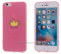 Мягкий Розовый чехол Princess для iPhone  7 8