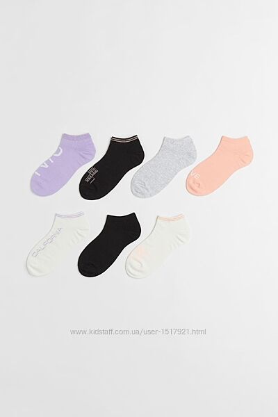 Носки низькі шкарпетки H&M комплект 7 шт 34 35 36