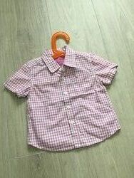 Крутая клетчатая рубашка , Zara 6-9 мес