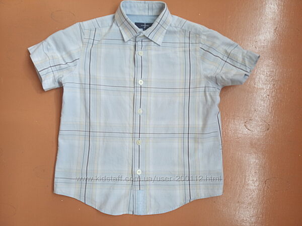 Дитяча літня світло-синя сорочка на хлопчика 110-116 см