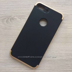 Чехол iPaky TPU черный карбон с золотым ободом iphone 7plus 8 plus