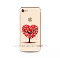 Cиликоновый чехол дерево с сердцем для iphone 7 7S