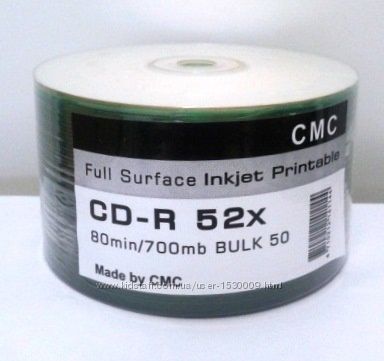 CD-R, DVD-R, DVD-R DL, BD-R чистые диски для печати фирмы CMC, Alerus