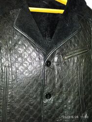Мужская зимняя кожаная куртка размер 52