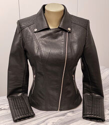 Куртка косуха жіноча чорна повсякденна шкіряна PVC р.44 Туреччина