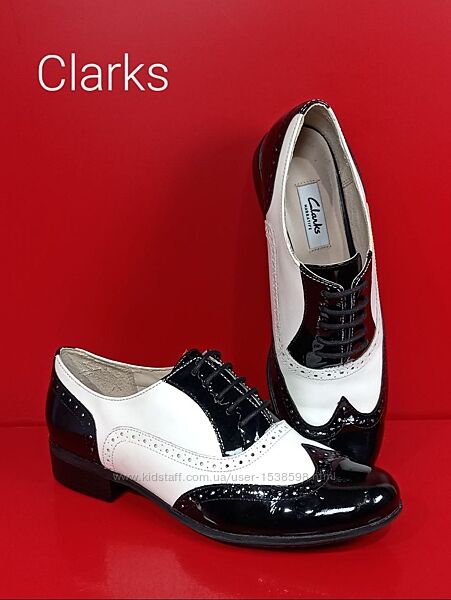Кожаные женские туфли броги Clarks Оригинал