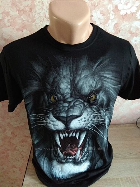 футболка мужская короткий рукав Черный лев
