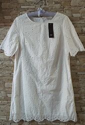 Сукня , біле по білому, вишивка, EUR 38, UK10, Великобританія, F&F