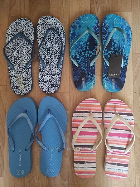 Новые качественные яркие вьетнамки Papaya New Look PrimarkАнглия