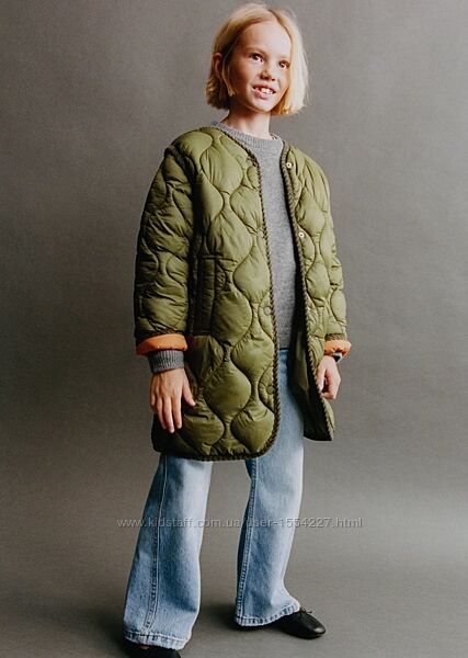 Стьобане пальто куртка ZARA на дівчинку 9 10 11 12 років 140 см 152 см