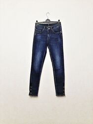 Colibri стильні котонові джинси сині слими звужені з кільцями на штанинах