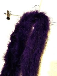 Красивий довгий боа натуральний пух фіолетовий декор аксесуар 1,90м