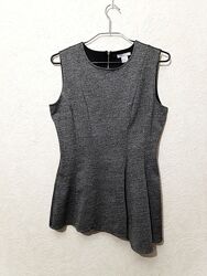 H&m блуза жіноча кофточка стрейчева чорно-сіра розширена без рукавів