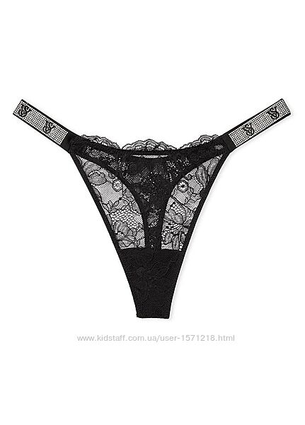 Оригінал Мереживні трусики стрінги з камінцями Victorias Secret, розмір Л