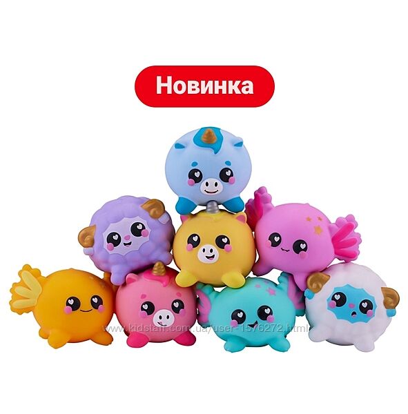 Smooshzees, сквиши, іграшка антистрес, единорог, аксолотль, слоник, игрушк