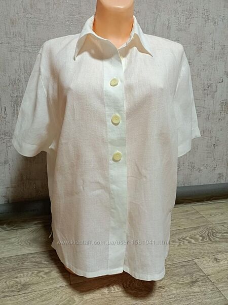 Рубашка блуза льняная 50 размер, 44 евро лен 100