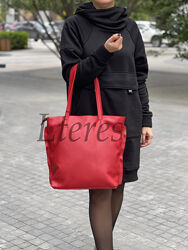 Стильна шкіряна жіноча сумка-шопер, кольори в асортименті