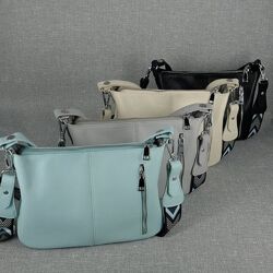 Шкіряна крос-боді з широким ременем, кольори в асортименті